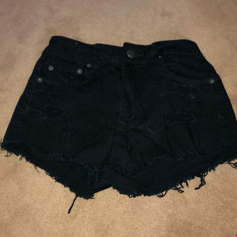 High Rise Black Mini Shorts